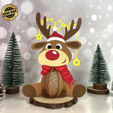 Reindeer - 3D Christmas Lantern File - Cricut File 1 - LightBoxGoodMan