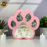 Cat Memorial - Paw-shaped Papercut Lightbox File - 7.6x8" - Cricut File - LightBoxGoodMan - LightboxGoodman