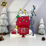 Snoopy Xmas - 3D Christmas Lantern File - Cricut File 3 - LightBoxGoodMan