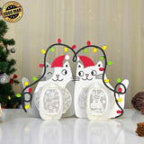 Couple Cat Xmas - 3D Christmas Lantern File - Cricut File 1 - LightBoxGoodMan