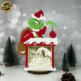 Merry Grinchmas - Grinch Papercut Lightbox File - Cricut File 3 - LightBoxGoodMan