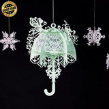 Umbrella 2 - 3D Umbrella Lantern File - 10.5x6.8" - Cricut File - LightBoxGoodMan