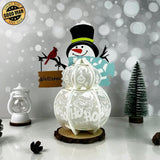 Snowman Xmas - 3D Christmas Lantern File - Cricut File 2 - LightBoxGoodMan