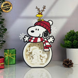 Snoopy Xmas - Snoopy Dog Papercut Lightbox File - Cricut File 1 - LightBoxGoodMan