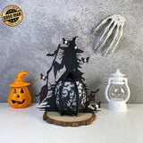 Witch And Broom - 3D Witch Lantern File - Cricut File 5 - LightBoxGoodMan