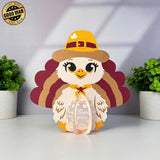 Turkey - Thanksgiving Themed 3D Lantern File - Cricut File 2 - LightBoxGoodMan