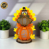 Pumpkin Turkey - Thanksgiving Themed 3D Lantern File - Cricut File 3 - LightBoxGoodMan