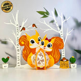 Squirrel Couple - 3D Love Lantern File - Cricut File - LightBoxGoodMan