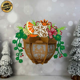 Flower Pot - 3D Christmas Lantern File - Cricut File 3 - LightBoxGoodMan