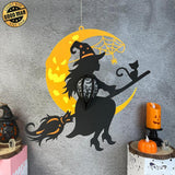 Witch On Broom - 3D Witch Lantern File - Cricut File 1 - LightBoxGoodMan