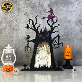 Cauldron Of Poison - 3D Ghost Tree Papercut Lightbox File - Cricut File 3- LightBoxGoodMan