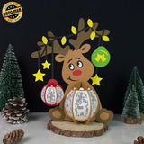 Reindeer - 3D Christmas Lantern File - Cricut File 2 - LightBoxGoodMan