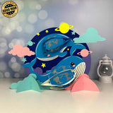 Whale Couple - 3D Love Lantern File - Cricut File 1 - LightBoxGoodMan