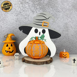 Ghost Pumpkin - Halloween Themed 3D Lantern File - Cricut File 1 - LightBoxGoodMan