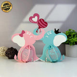 Elephant Couple - 3D Love Lantern File - Cricut File 1 - LightBoxGoodMan