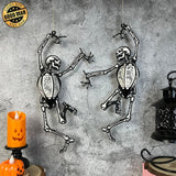 Dancing Skeletons - 3D Skeleton Lantern File - Cricut File 1 - LightBoxGoodMan