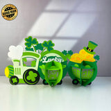 Patrick Day Train - St. Patrick's Day Themed 3D Lantern File - Cricut File 1 - LightBoxGoodMan