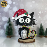 Xmas Cat - 3D Christmas Lantern File - Cricut File - LightBoxGoodMan