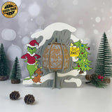 The Grinch - 3D Christmas Lantern File - Cricut File 4 - LightBoxGoodMan