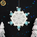 Snowflake - 3D Christmas Hexagon Lantern File  - Cricut File 1 - LightBoxGoodMan