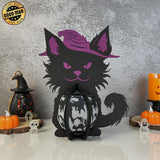 The Sly Witch Cat - 3D Witch Cat Lantern File - Cricut File 1 - LightBoxGoodMan