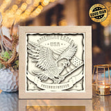 4th Of July Eagle – Paper Cut Light Box File - Cricut File - 8x8 inches - LightBoxGoodMan