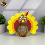 Turkey - Thanksgiving Themed 3D Lantern File - Cricut File 1 - LightBoxGoodMan