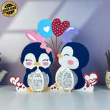 Penguin Couple - 3D Love Lantern File - Cricut File 1 - LightBoxGoodMan