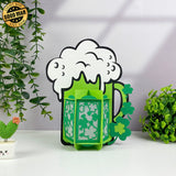 Lucky Beer -  St. Patrick's Day Themed 3D Lantern File - Cricut File 1 - LightBoxGoodMan