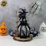 Witch And Broom - 3D Witch Lantern File - Cricut File 4 - LightBoxGoodMan