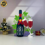 Wine Bottle - 3D New Year Lantern File - Cricut File 1 - LightBoxGoodMan