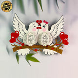 Dove Couple - 3D Love Lantern File - Cricut File - LightBoxGoodMan