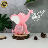 Elephant - 3D Elephant Lantern File - 7.8x10.8" - Cricut File - LightBoxGoodMan