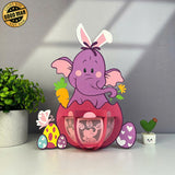 Heffalump Easter - Winnie The Pooh Themed Easter 3D Lantern File - Cricut File - LightBoxGoodMan