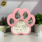 Cat Memorial 2 - Paw-shaped Papercut Lightbox File - 7.6x8" - Cricut File - LightBoxGoodMan - LightboxGoodman