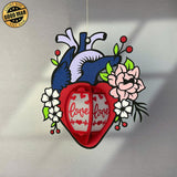 Love - 3D Heart Lantern File - Cricut File 2 - LightBoxGoodMan