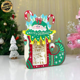 Merry Xmas -  Elf Heel Papercut Lightbox File - Cricut File 1 - LightBoxGoodMan