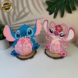 Stitch n Angel -  Lilo & Stitch Themed 3D Lantern File - Cricut File - LightBoxGoodMan