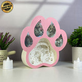 Cat Memorial - Paw-shaped Papercut Lightbox File - 7.6x8" - Cricut File - LightBoxGoodMan - LightboxGoodman