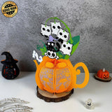 Cat Halloween - 3D Kettle Papercut Lantern File - Cricut File 2 - LightBoxGoodMan