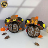 Pack 2 Mickey And Minnie - Thanksgiving Themed 3D Disney Mouse Lantern File - Cricut File - LightBoxGoodMan