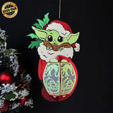 Baby Yoda Xmas - 3D Christmas Lantern File - Cricut File 1 - LightBoxGoodMan