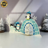 Penguin - 3D Christmas Lantern File - Cricut File 4 - LightBoxGoodMan