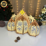 Nativity House - 3D Christmas Lantern File - Cricut File 1 - LightBoxGoodMan