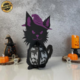 The Sly Witch Cat - 3D Witch Cat Lantern File - Cricut File 1 - LightBoxGoodMan