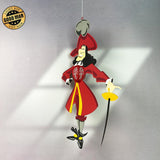 Captain James Hook - Wonderland Themed 3D Lantern File - Cricut File 1 - LightBoxGoodMan