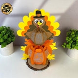 Pumpkin Turkey - Thanksgiving Themed 3D Lantern File - Cricut File 3 - LightBoxGoodMan