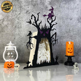 Cauldron Of Poison - 3D Ghost Tree Papercut Lightbox File - Cricut File 3- LightBoxGoodMan