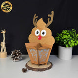 Reindeer - 3D Christmas Cupcake Papercut Lantern File - Cricut File 0 - LightBoxGoodMan