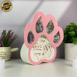 Cat Memorial 2 - Paw-shaped Papercut Lightbox File - 7.6x8" - Cricut File - LightBoxGoodMan - LightboxGoodman